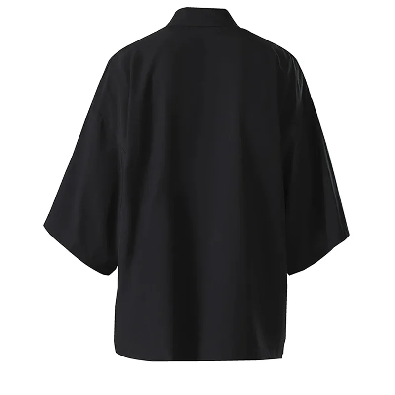 Abbigliamento Samurai nero camicia kimono Cosplay in stile giapponese tradizionale Haori per donna uomo Cardigan moda Harajuku Yukata