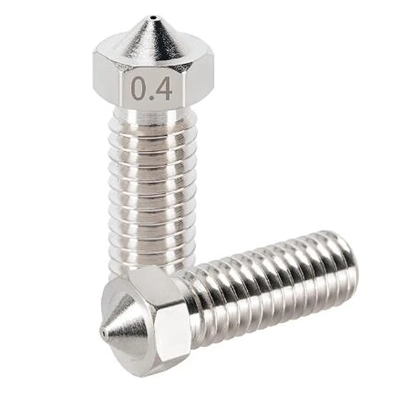 15Pcs V6 Volcano Nozzles 3D Stainless Steel Nozzle M6 Thread Nozzles 0.4Mm V6 Brass Nozzles Hardened Steel Nozzles