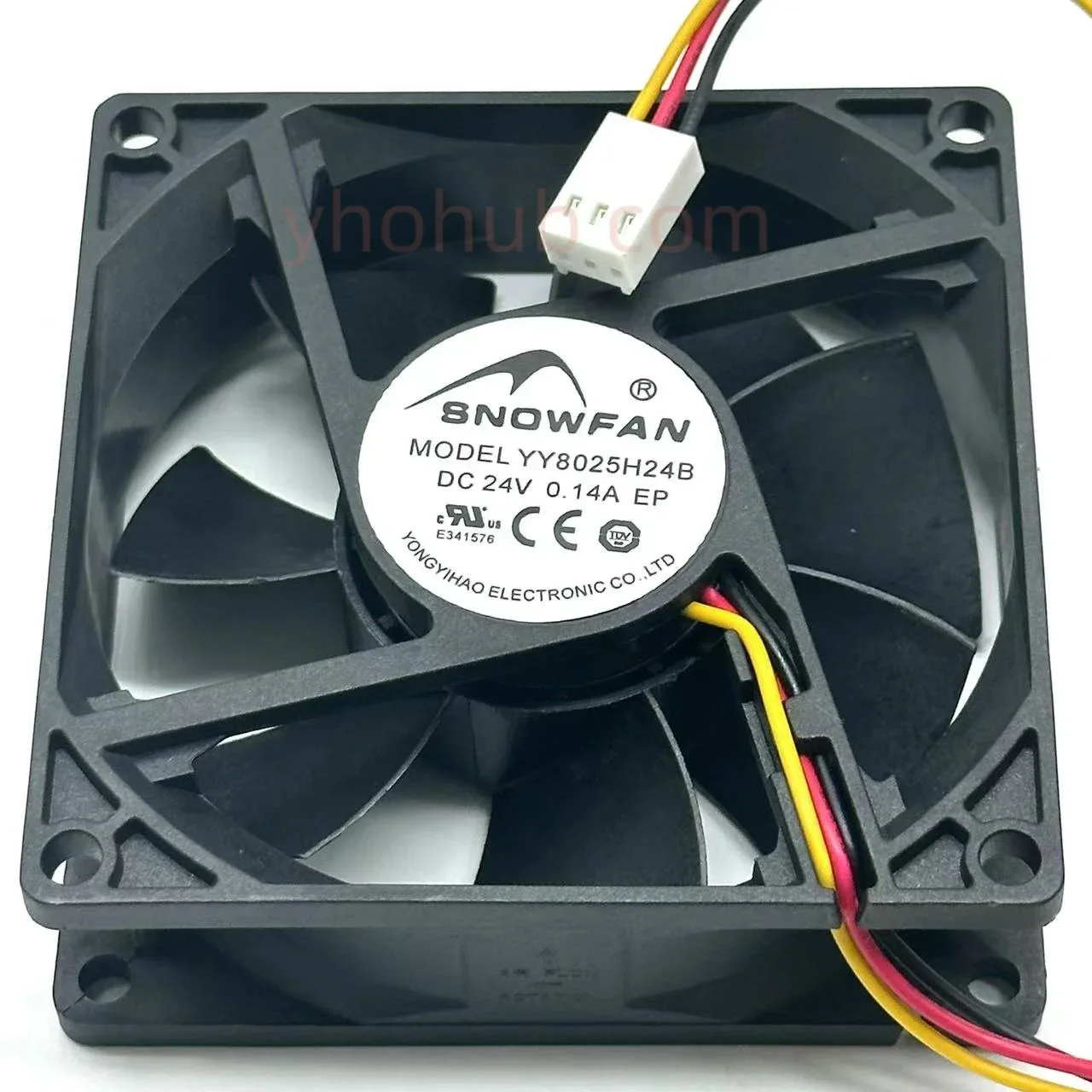 SNOWFAN YY8025H24B DC 24V 0.14A 80x80x25mm 3-Wire Server Cooling Fan