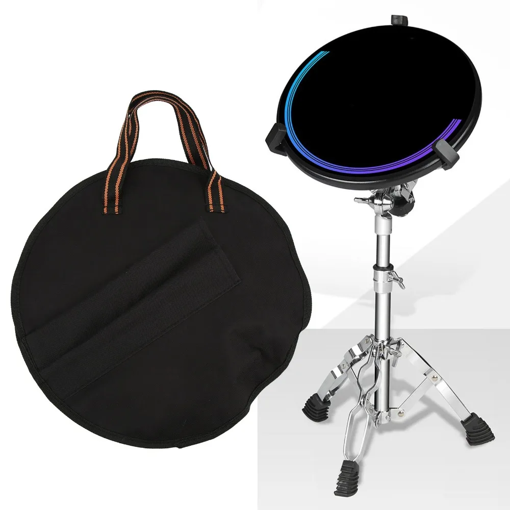 bolsa-para-tambor-mudo-de-10-polegadas-​-listra-preta-e-amarela-​-​-alcas-reforcadas-​-​-estojo-para-instrumentos-de-percussao-​-estojo-de-armazenamento-​-tecido-oxford
