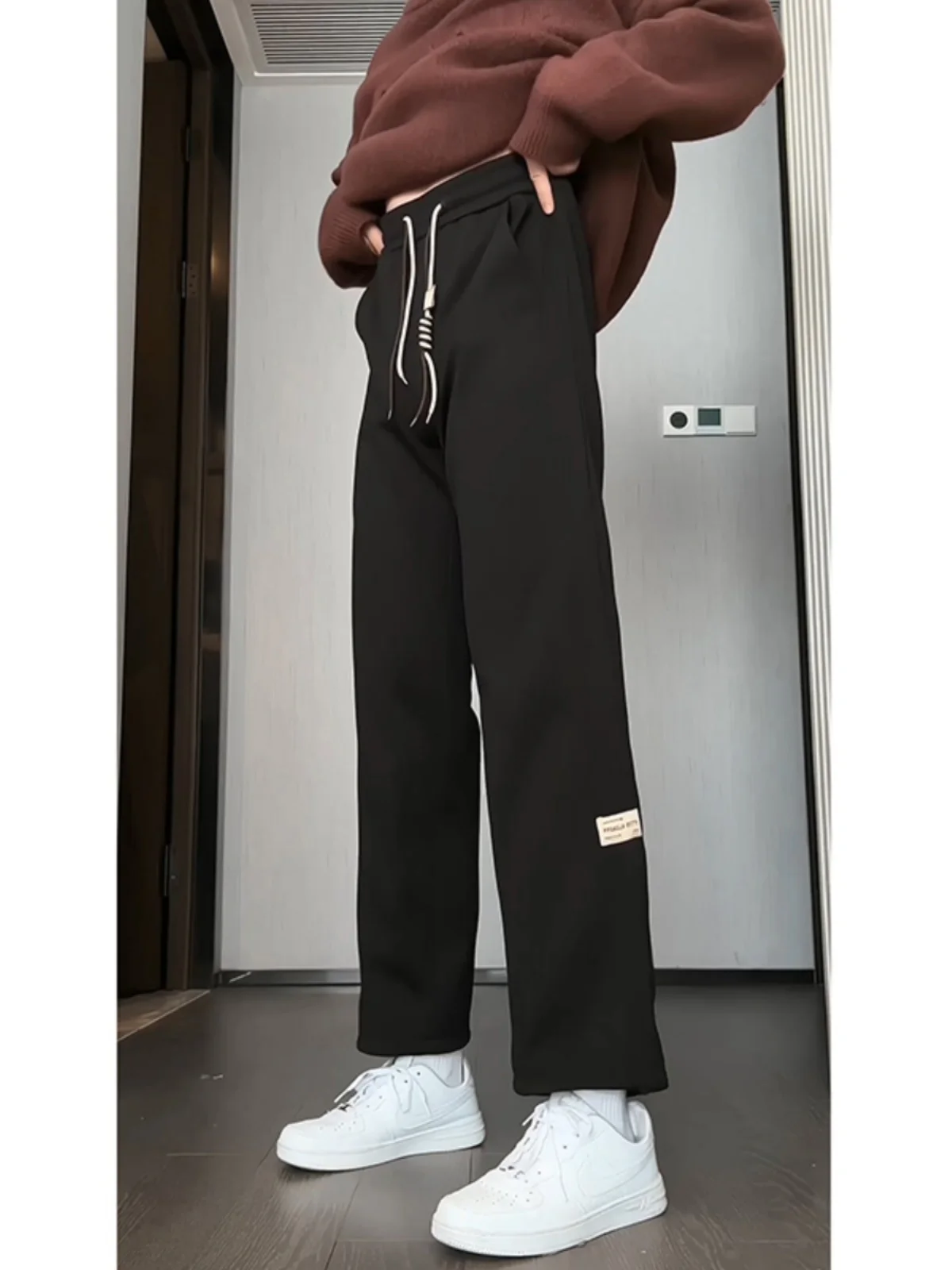 

Мужские удлиненные брюки из серебристого бархата, зимние повседневные брюки с флисовой подкладкой, молодежные, студенческие, модные, трендовые