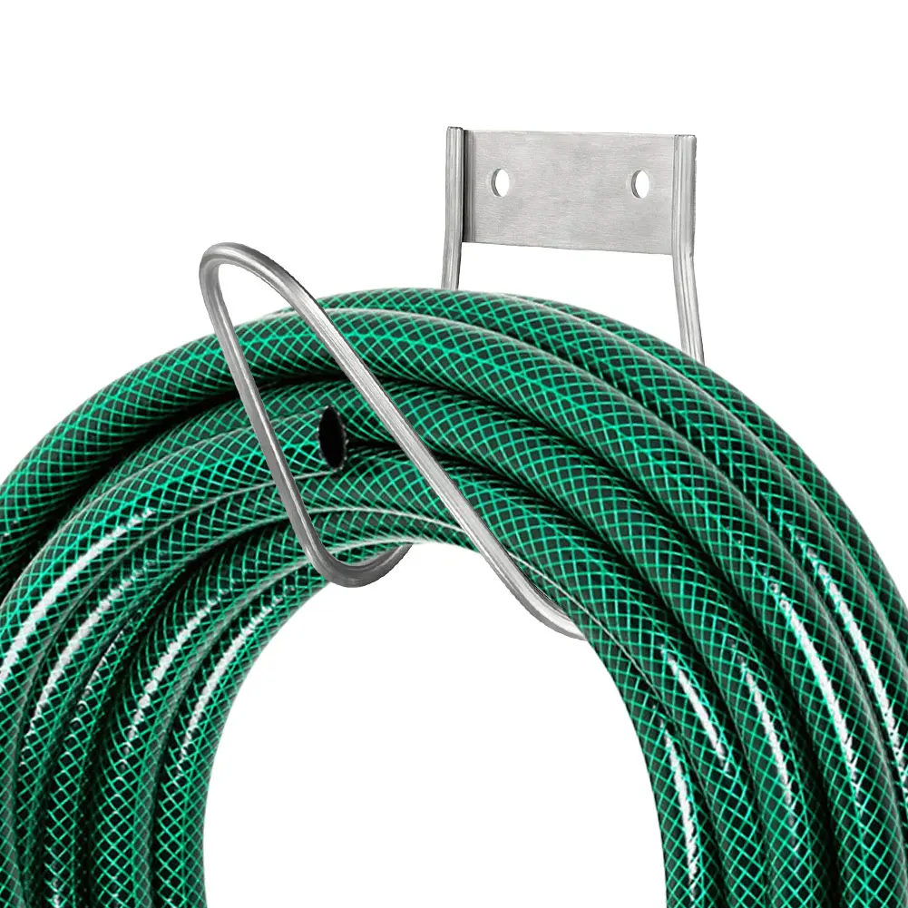 Stainless Steel Garden Hose Holder Wall Mounted Water Hose Hanger Water Hose Holder for Outside Yard