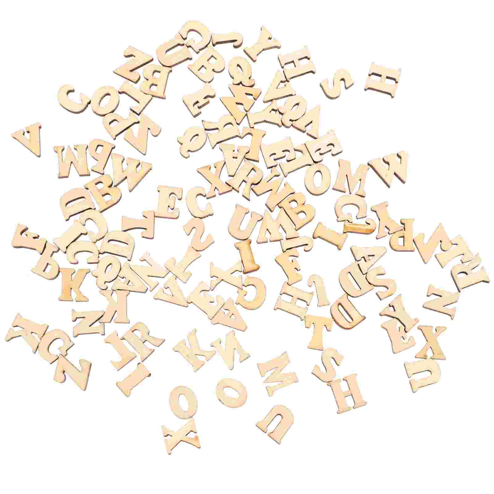 

100 Pcs Mini Alphabet Log Toys Kid Stickers Wooden Embellishments Crafts Toddler Kids