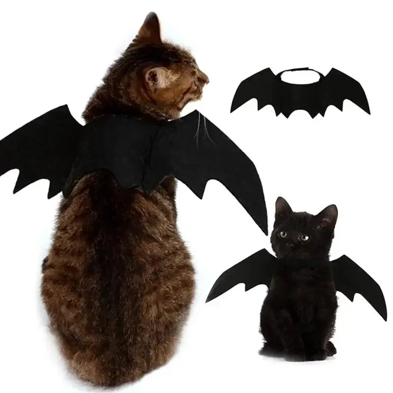 

Halloween Cute Pet Clothes Black Bat Wings Harness Costume For Cosplay Cat Dog Party pet Supplies cat accessories