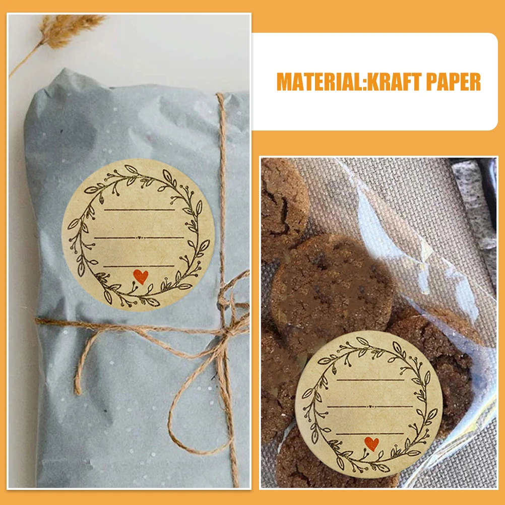 3 Rolls Kraft Paper Round Stickers Writable Baking Labels For Jars Mason Canning Bottles Food Containers Pantry Spice Jar Label