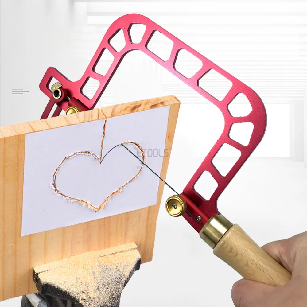 Woodworking Coping Saw Multi-Function Curve Cutting Fret Saw Portable DIY Woodworking Wire Saw Hand Pull Jig Cutting Hand Tool