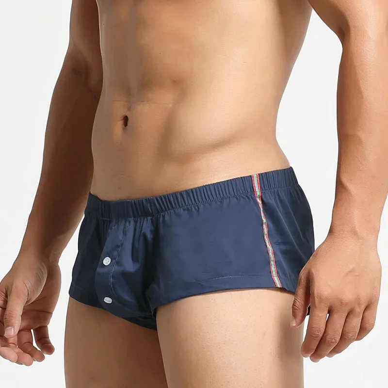 ملابس داخلية رجالية بزاوية مسطحة، قطن متوسط الخصر ومنخفض، لون متباين، حقيبة مرتفعة على شكل حرف U، مثيرة #1