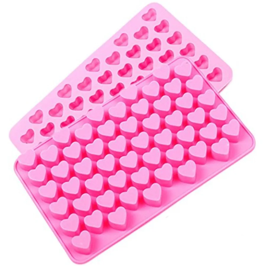 

Silicone Mini Heart 55-Cavity Molds for Baking Heart Shape Ice Cube Candy Chocolate Mold Valentine Candy Molds Pack of 2