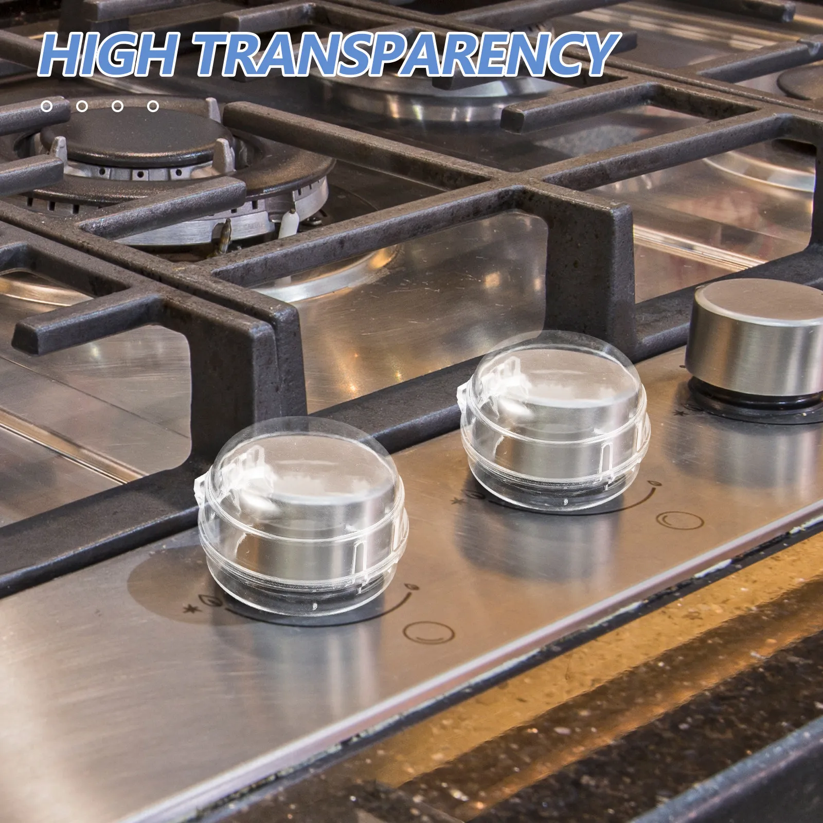 

6Pcs Gas Stove Knob Protective Covers Transparent Heat Resistant Easy Install Remove for Cooker Range Hob Safety Stove Knob