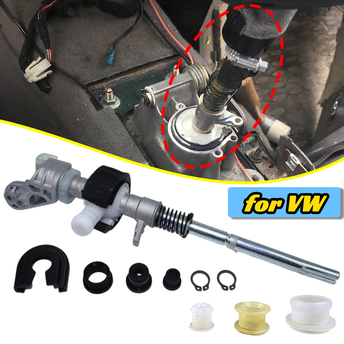 

Gear Shifter Selector Lever Guide Bearing Shell Bushing for VW Jetta/Syncro Lupo Phaeton Polo Sharan Shifting Issue Fix Linkage