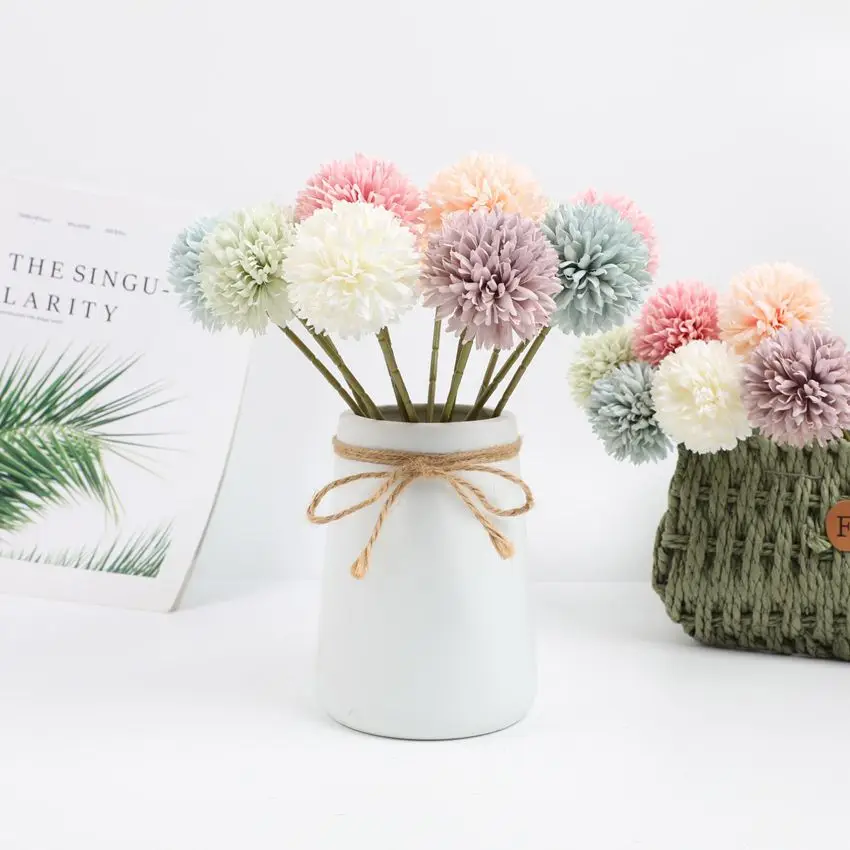 Artificial Flower Silk Dandelion Hydrangea Hotsale Home Vase Table Wreath Wedding Bouquet Bride Festival Party Yard Accessories