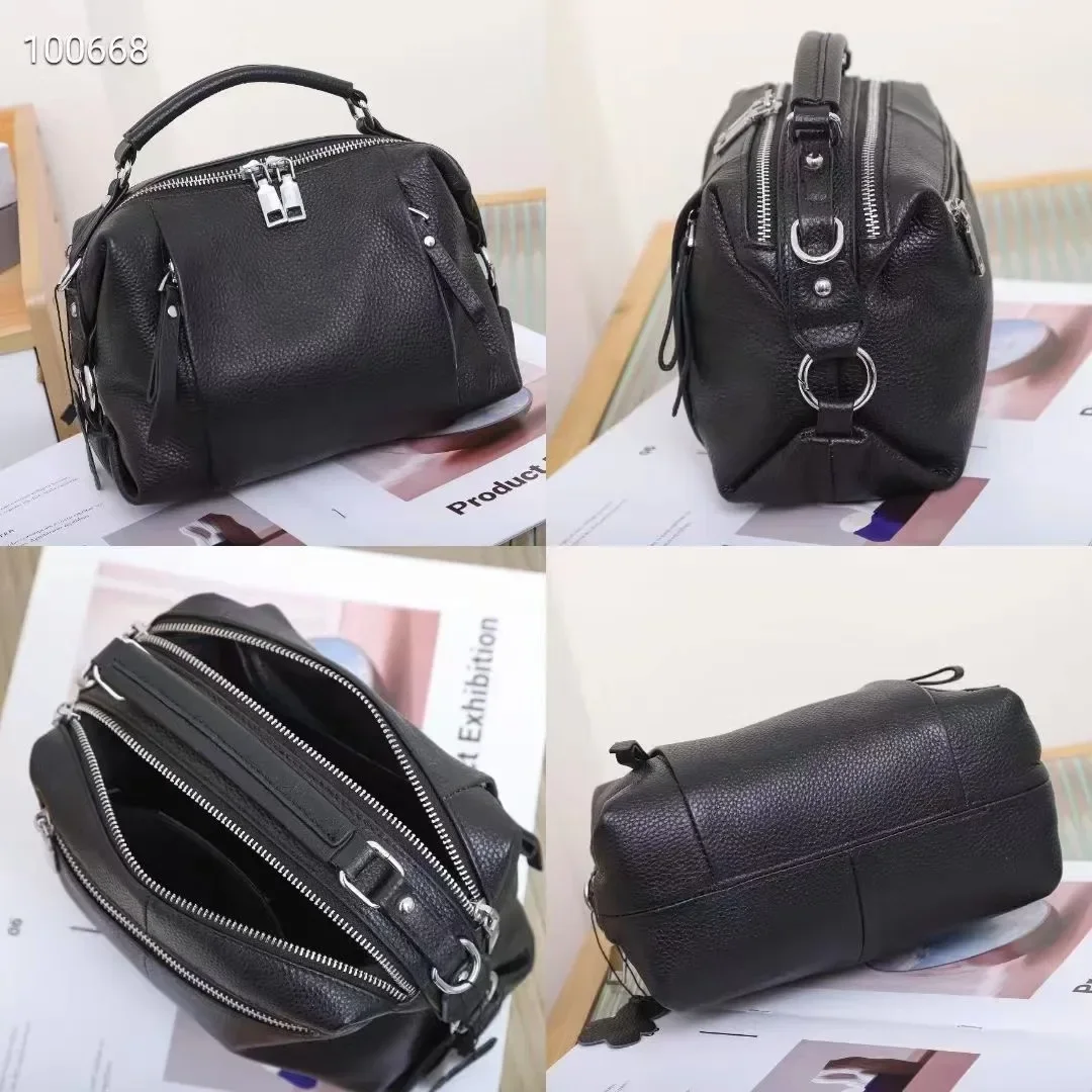 Kuhhaut Leder Damen lässige Handtasche hochwertige weiche Leder Damen Cross body geraffte Umhängetasche Mode vielseitige Tasche