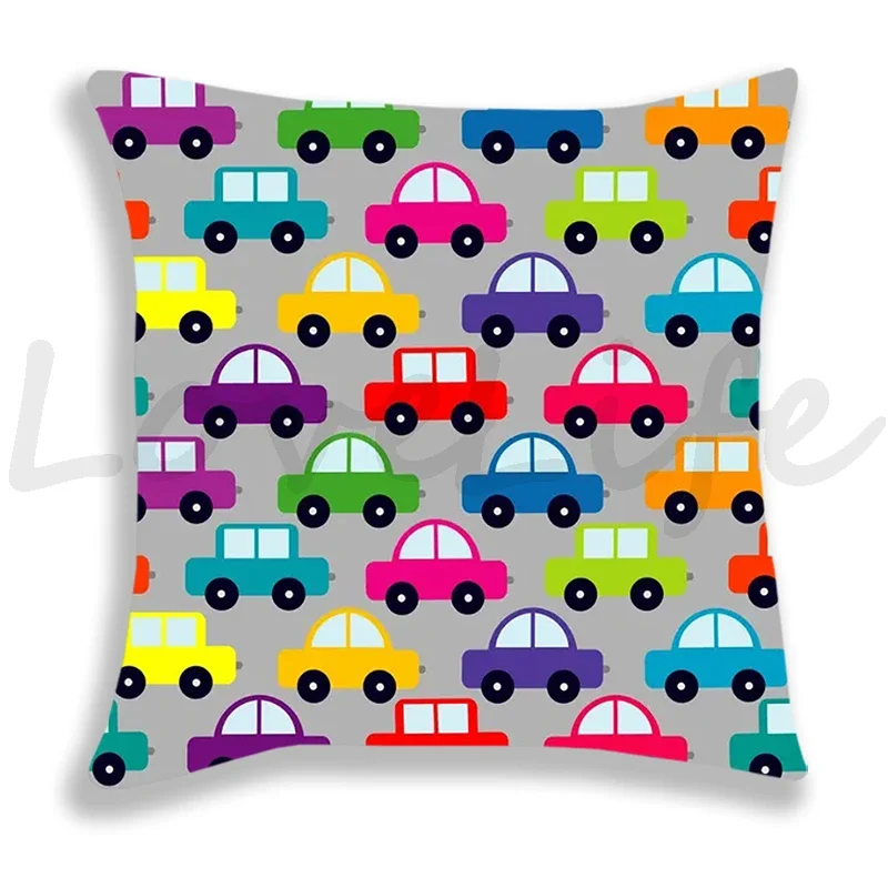 Fire truck/Car /Excavator/Ambulance Print Pillow Cover Sofa/Bedroom Cushion Cover 45*45cm Pillow Case Home Decor Pillowcase Boys