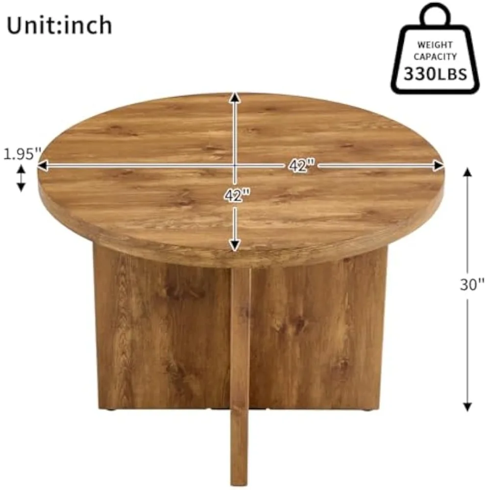 Round Dining Table for 4-6, 42 Inch Modern Kitchen Table Small Dinner Table MDF Kitchen Dinning  for Cafe Restaurant Wine