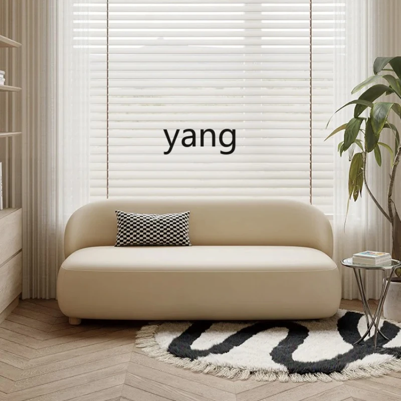 

Yjq Small Apartment Sofa Balcony Cream Style Cute Faux Leather Bedroom Design Simple