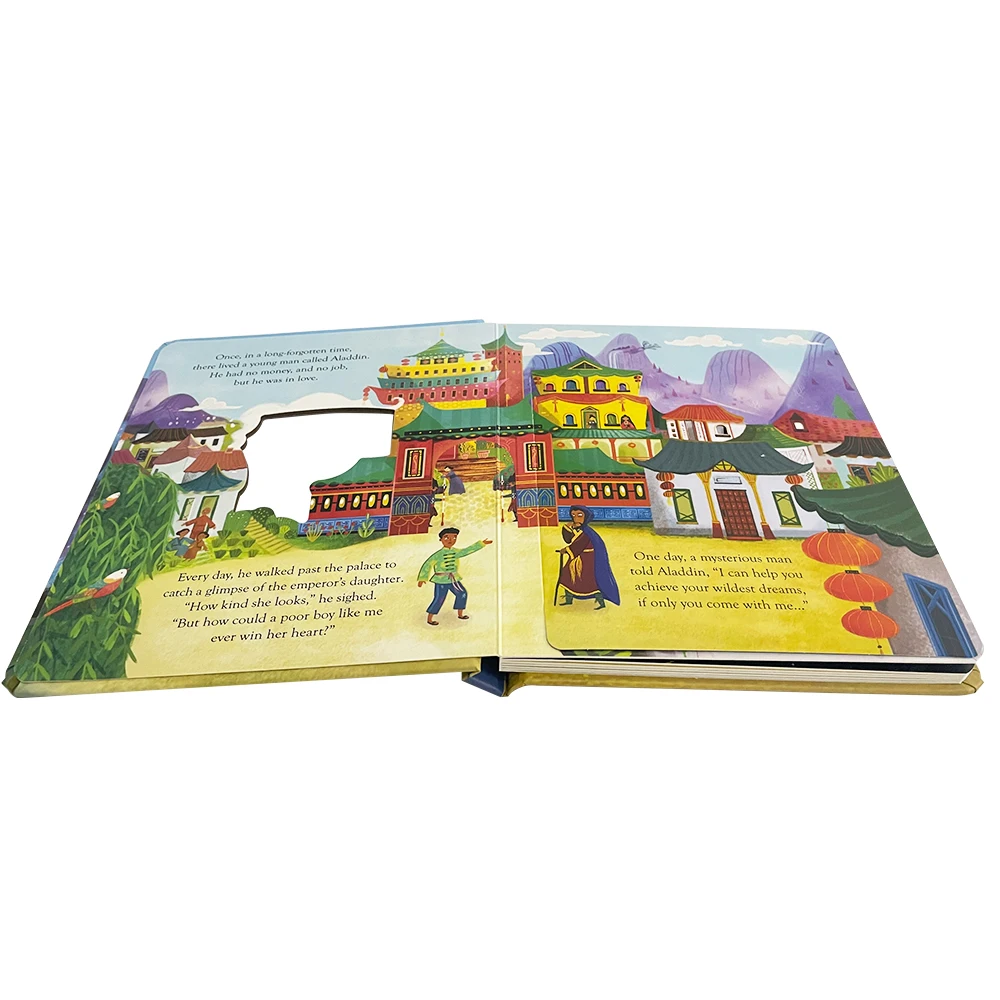 Usborne Peep Inside Fairy Tale علاء الدين مونتيسوري التعليمية الإنجليزية كتاب القصة للأطفال الأطفال ثلاثية الأبعاد رفرف صور الكتب