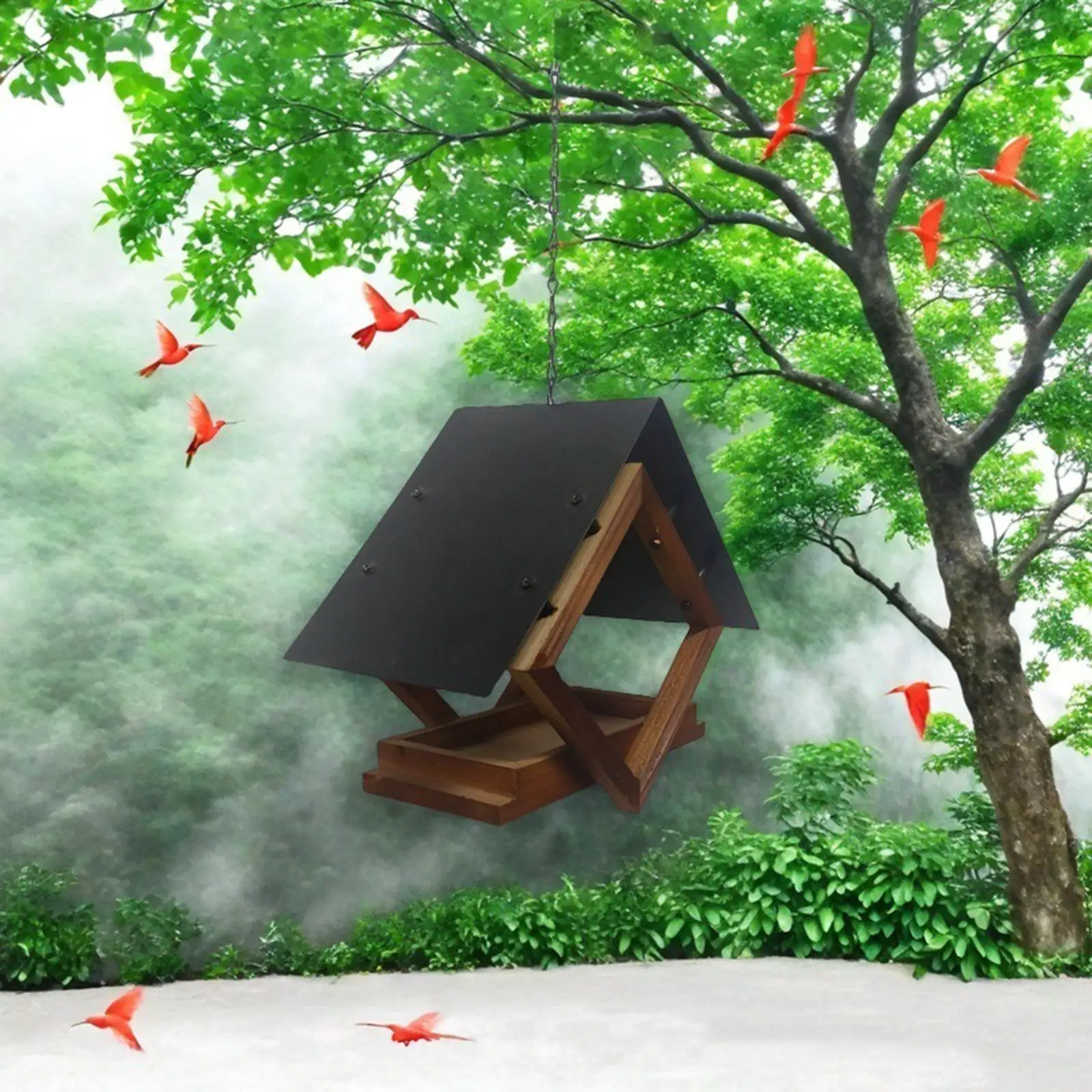 

Подвесная кормушка для птиц, практичная, простая в использовании, современная для двора, балкона снаружи