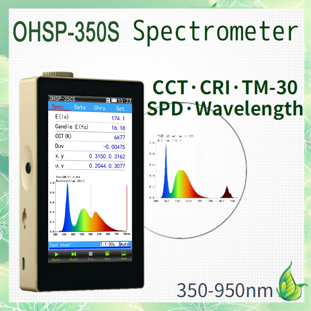 Nir Portable Spectrometers for red therapy light test irradiance meter OHSP-350S