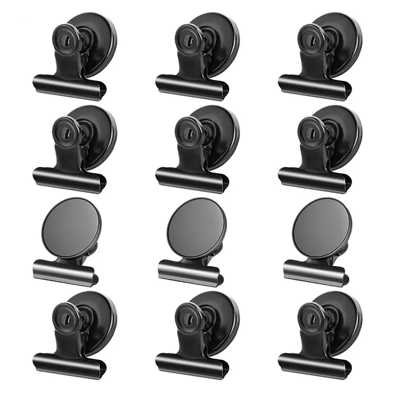 12 Pack Magnetic Clips, Fridge Magnets Refrigerator Magnets | Strong Magnetic Clips Heavy Duty, Whiteboard Magnet Clip