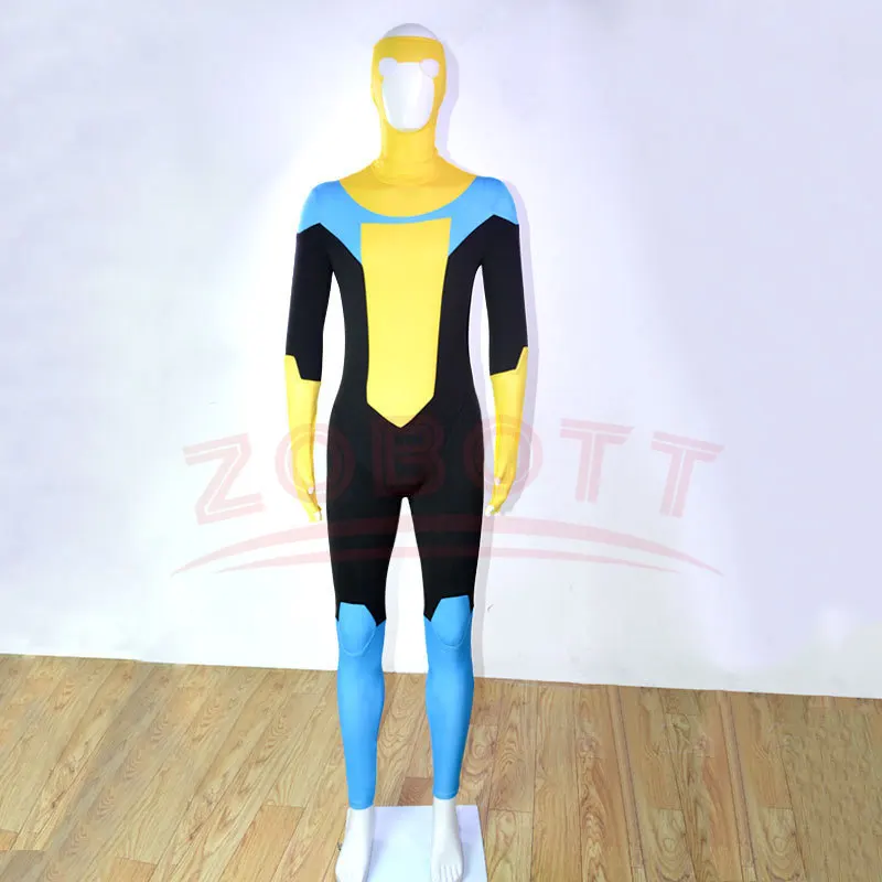 Mark Grayson Cosplay Jumpsuits Costume Cartoon Invincible Roleplay Outfits Male Superhero Disguise Bodysuit Halloween Party Suit