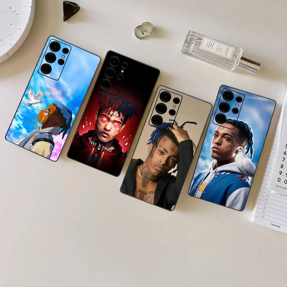Funda para Teléfono con Diseño del Rapero Cantante X-XXXTENTACION para Samsung S 24 fe 25 Ultra plus 20 lite 21 30 22 23 24 22 Ultra 5G