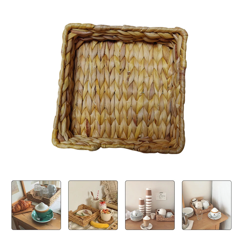 

Storage Basket H made Woven ganizer Rectangle Food Container Sundries Holder Natural Safe HomeDecoration