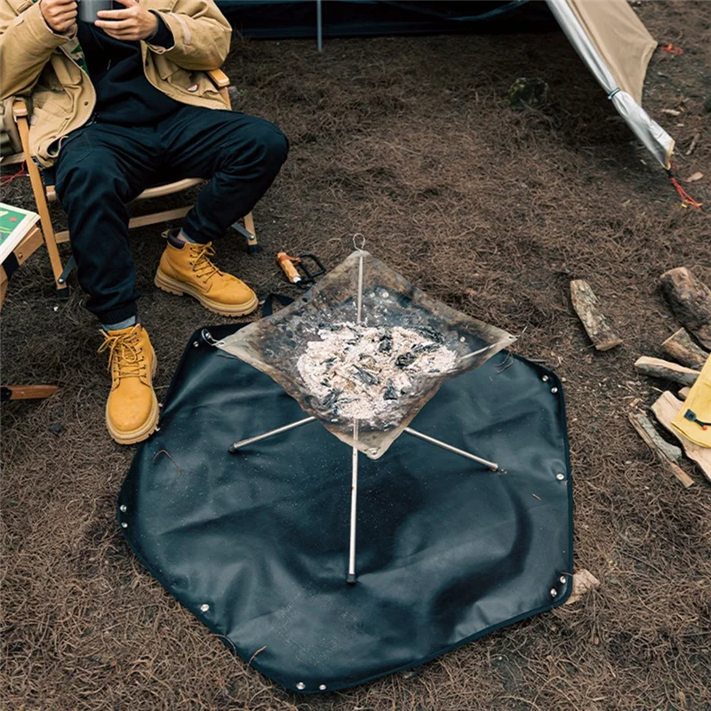 NOCM Outdoor Silicone Fireproof Cloth High Temperature Resistants Camping Picnic Barbecue Flame Retardants Mat Campfire Stove