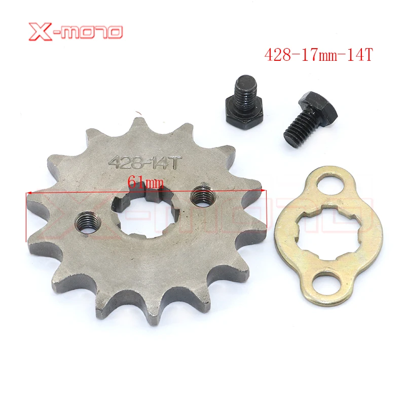 Front Engine 428# 17mm 20mm 10T-19T Sprocket For KAYO BSE SSR SDG Dirt Pit Bike ATV Quad Go Kart Moped Buggy Scooter Motorcycle