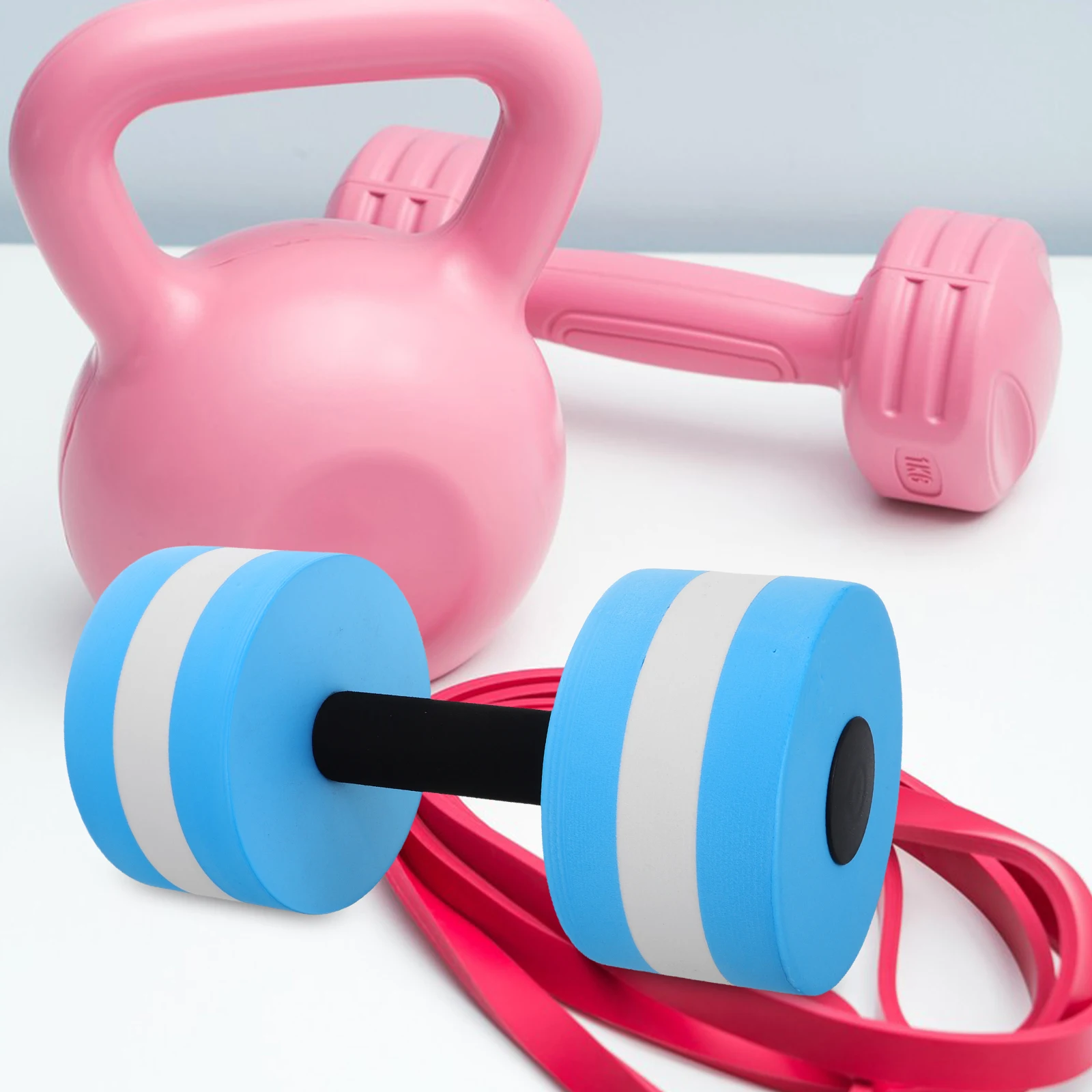 

2 PCS Woman Water Dumbbells Exercise Equipment Diving Floating Sky-blue Eva