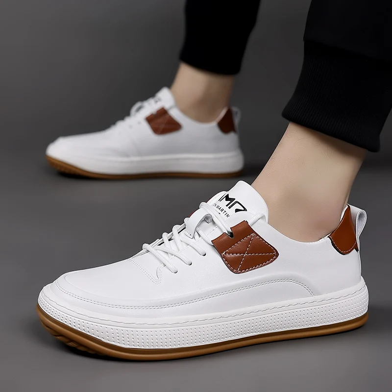 

Men's Leather Shoes black white Men Leather Shoes lace up Simple Designer Men's Shoes Breathable Classic Lace-up Sneakers men