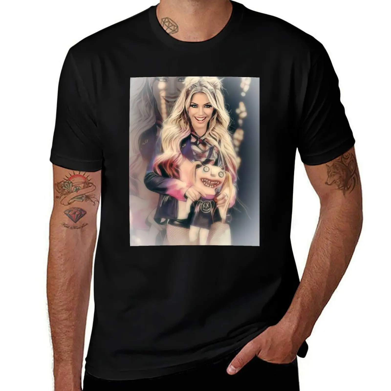 T-shirt Smiling Bliss Doll, grande taille, décontracté