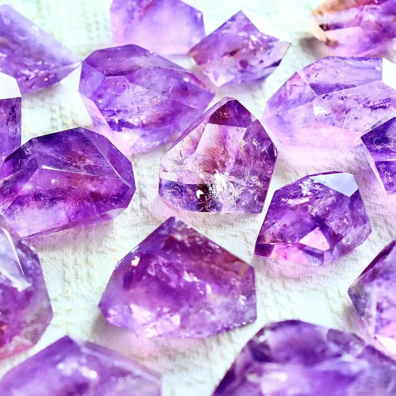 Natural Purple Gem Amethyst Faceted Free Form Rainbow Ametrine Crystal Violet Quartz Healing Gemstone Reiki Jewelry Home Decor