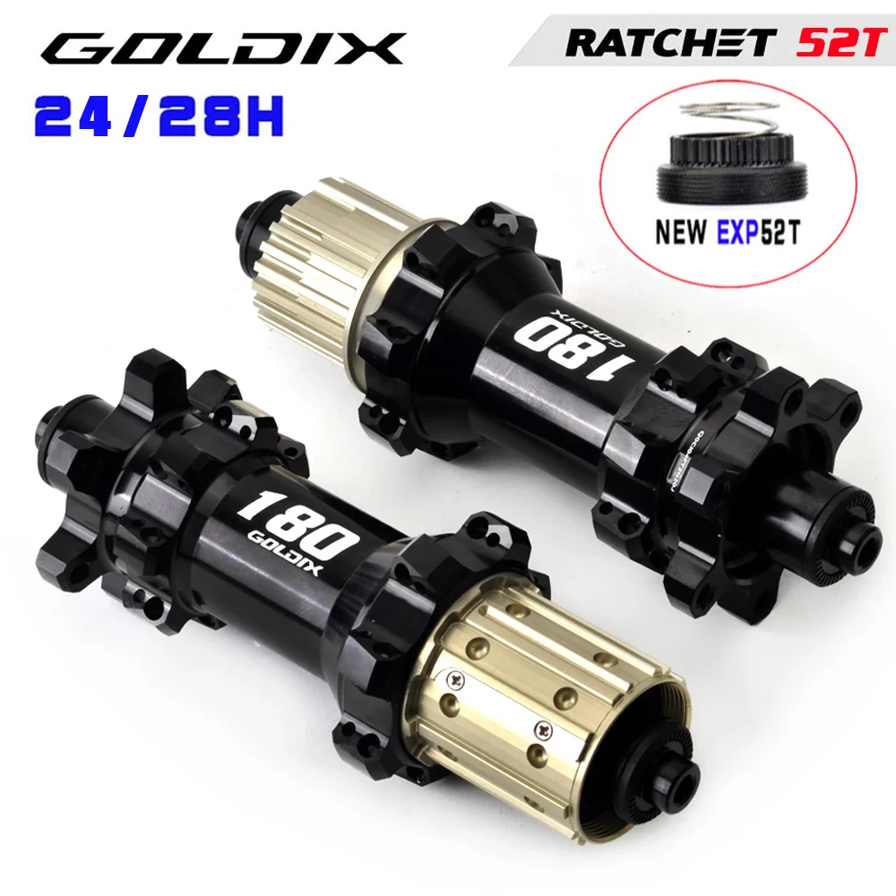 GOLDIX-R180 Road Bike Ultraleve Ratchet K7 Cube Brake, 6 Prego Freio a Disco, 24, 28H Hubs, Frente 15x110, 148x12mm, tração reta, 52T Ratchet