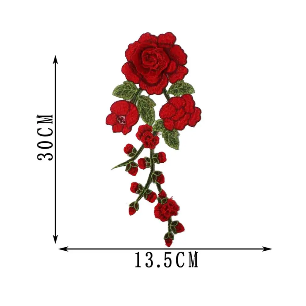 Patchs Brodés Colorés à Repasser, Autocollant pour Vêtements, Longue Ficelle de Fleurs, DIY