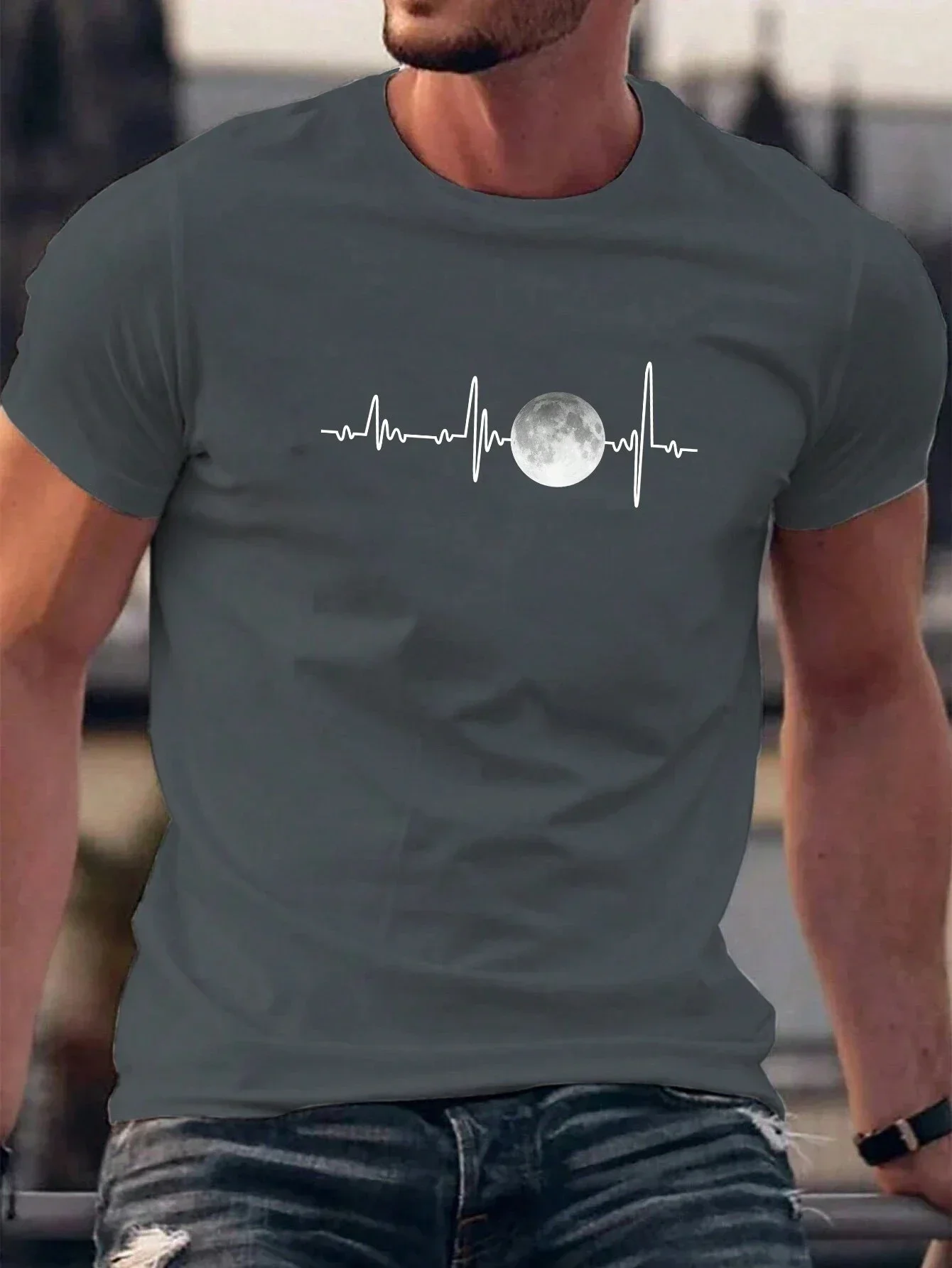

Moon Men Cotton T-shirt Luxury Brand Fashion Big Size Top Casual Short Sleeve Streetwear Classic Print New Arrival Tee S-4XL