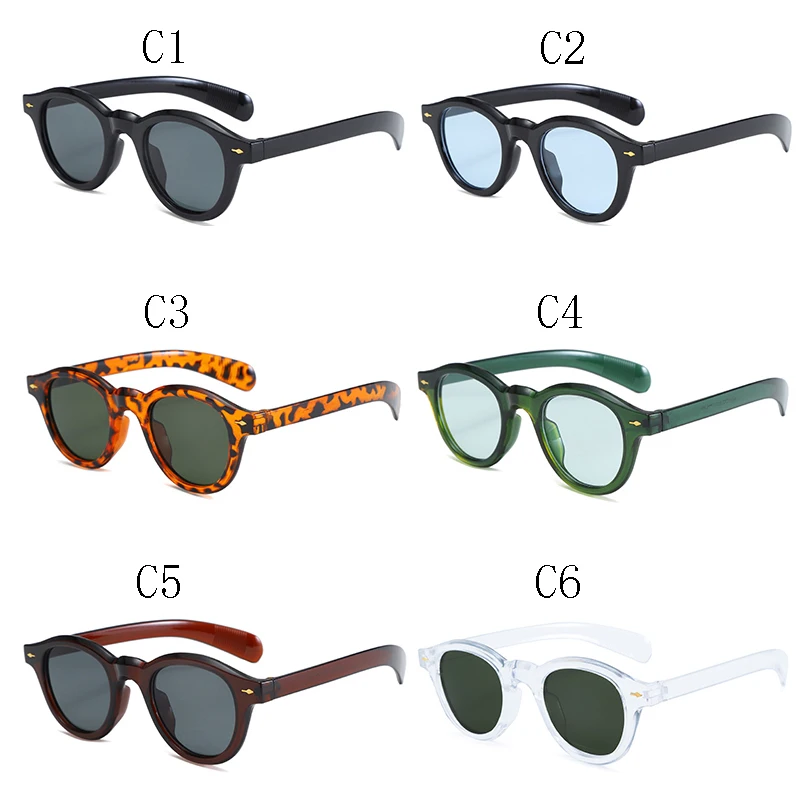 خمر النظارات الشمسية المستديرة النساء الرجال الاتجاه الكلاسيكي العلامة التجارية نظارات شمسية القيادة الصيد النظارات سيدة رجل UV400 نظارات واقية