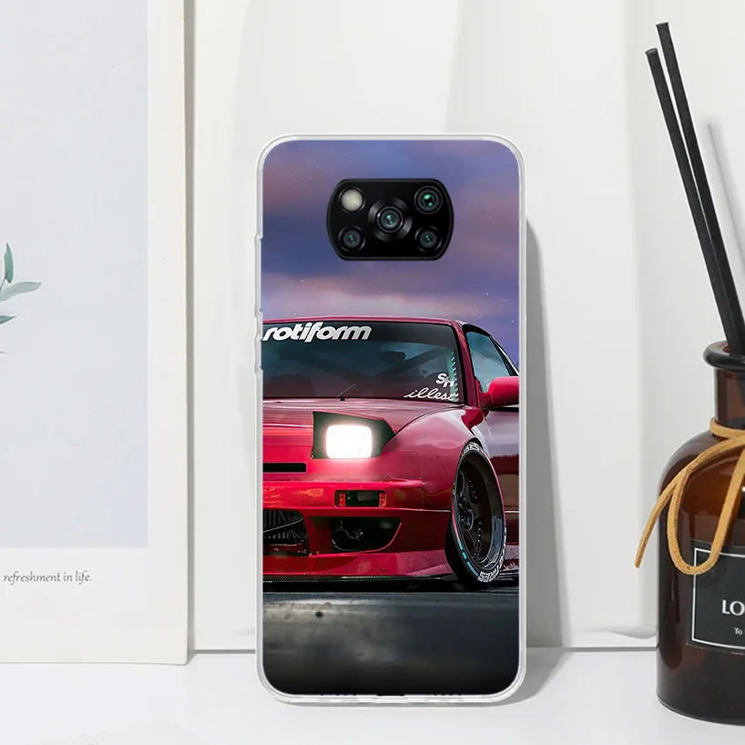 Sportwagen Drift JDM Japan Handy hülle für Xiaomi Poco X6 X5 X4 X3 NFC F6 F5 Pro F4 GT F3 F1 M5S M4 M3 Art Fundas Back Cover