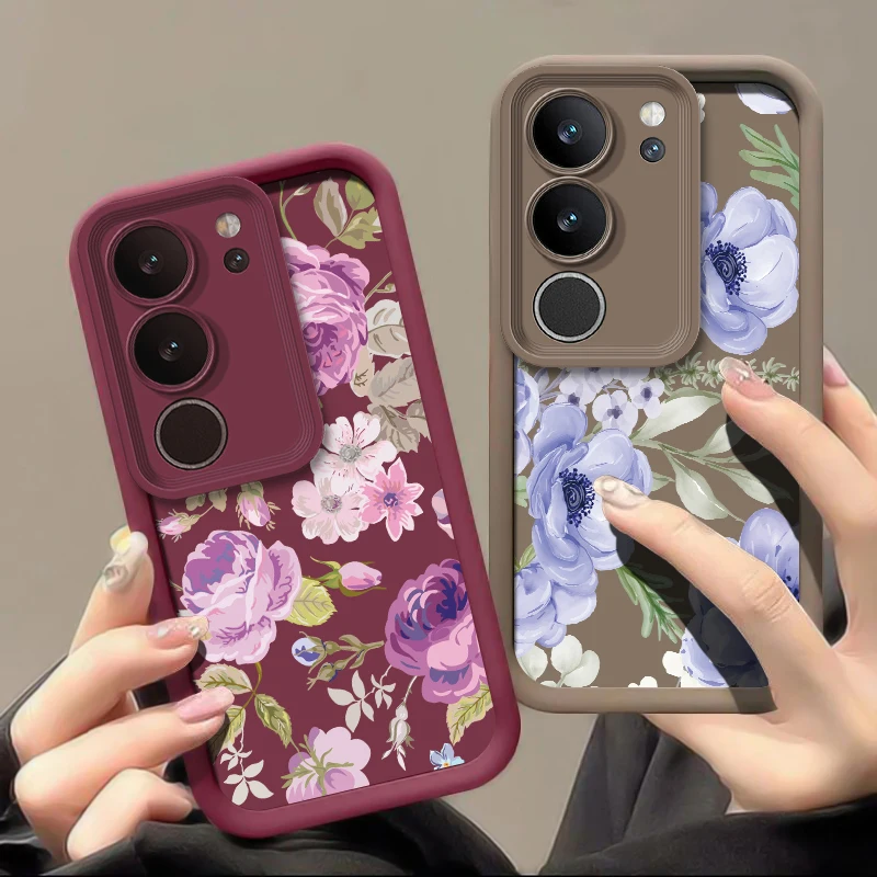 سيليكون زهرة جراب هاتف ل Vivo Y20S Y02A Y02T Y01 Y20I Y18E Y20 Y19S Y17S Y16 Y15S Y12 Y03T Y03 غطاء فاخر مقاوم للصدمات #2