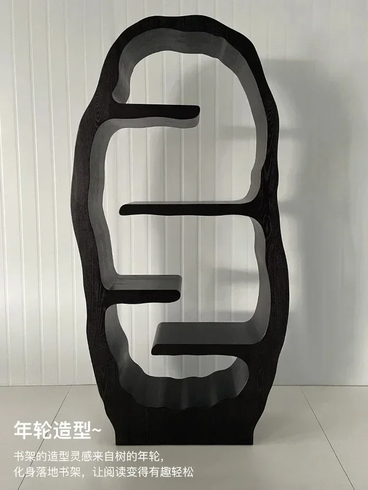 

Retro decorative shelf study tea room villa designer storage floor-to-ceiling bookcase wall storage rack