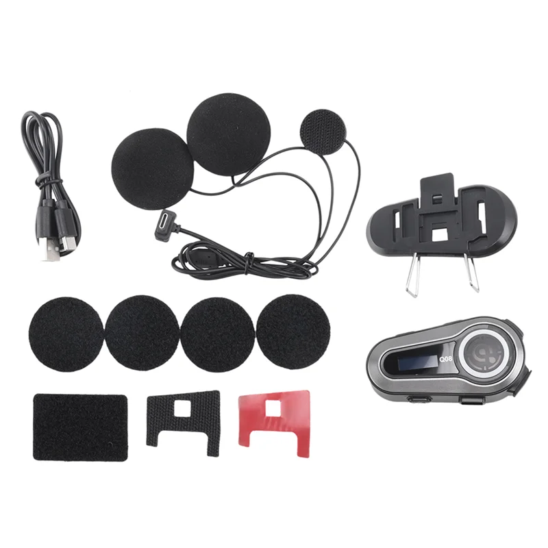 Excellent-1Set FM Radio Bluetooth 5.3 Wireless Waterproof Earphone Motobike Headphone With LCD Screen
