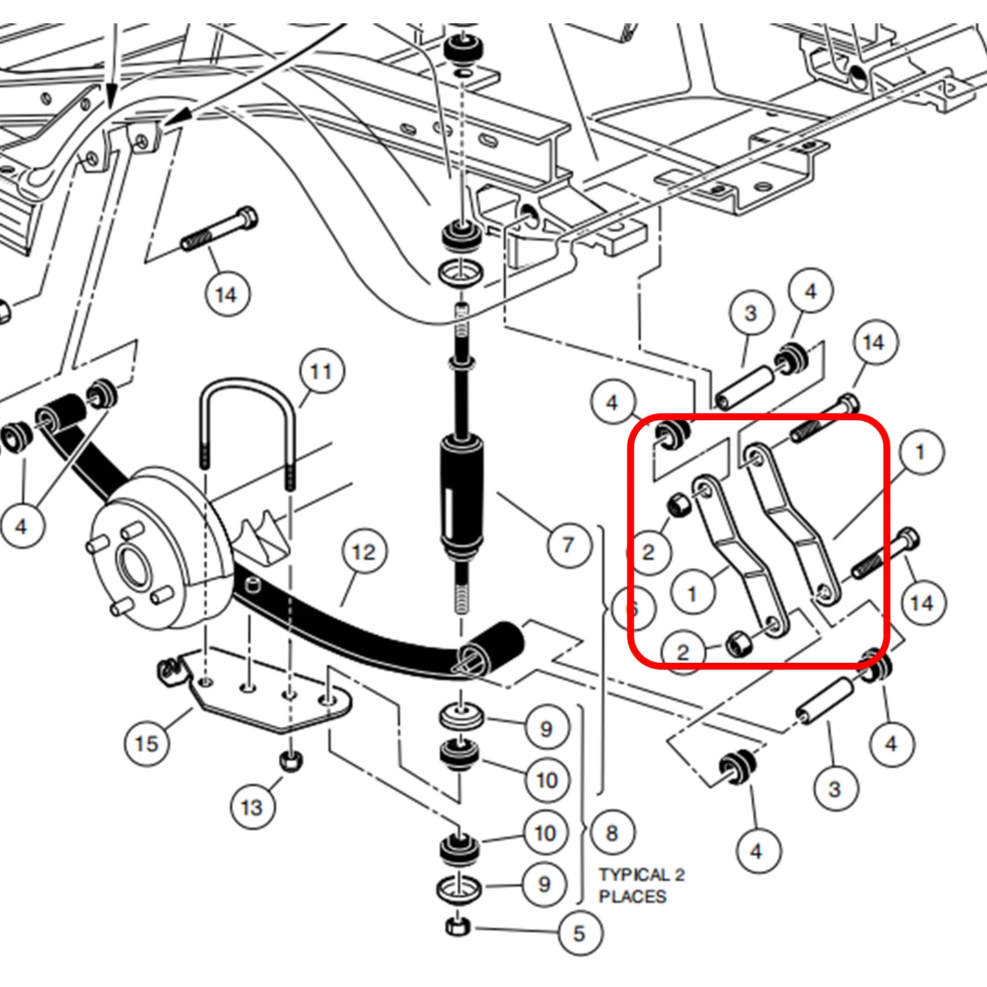 The Iron strip Rear Spring Shackle Golf cart steel plate fixing bracket for Clubcar DS L8 OEM # 1012304 # 7569