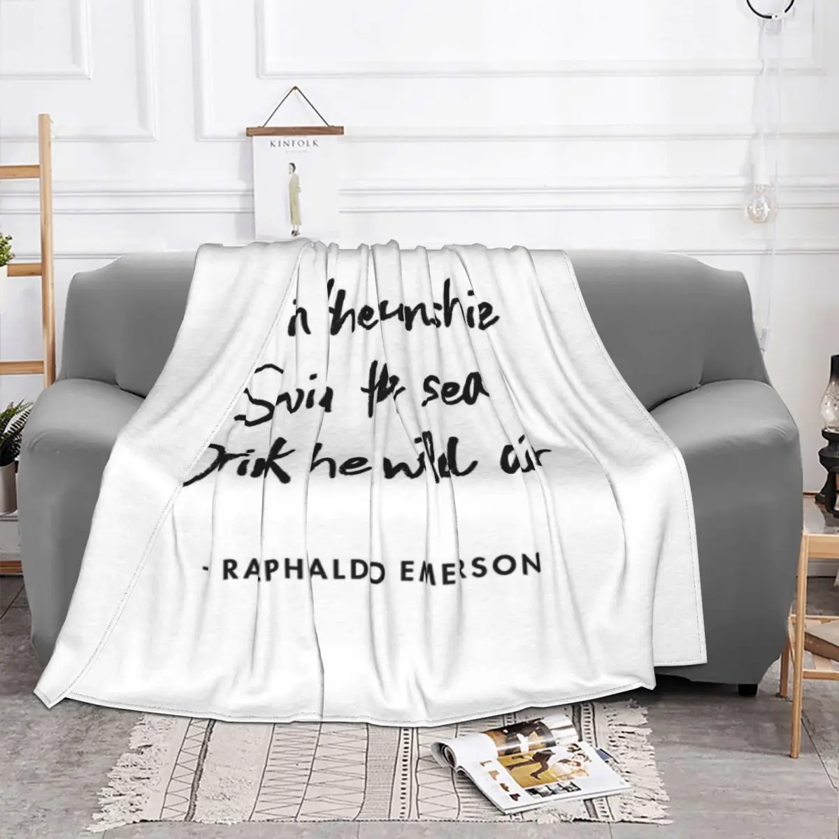 Ralph Waldo Emerson - Live In Quilt Knee Blanket Winter Blankets Blankets And Throws Throw Blanket