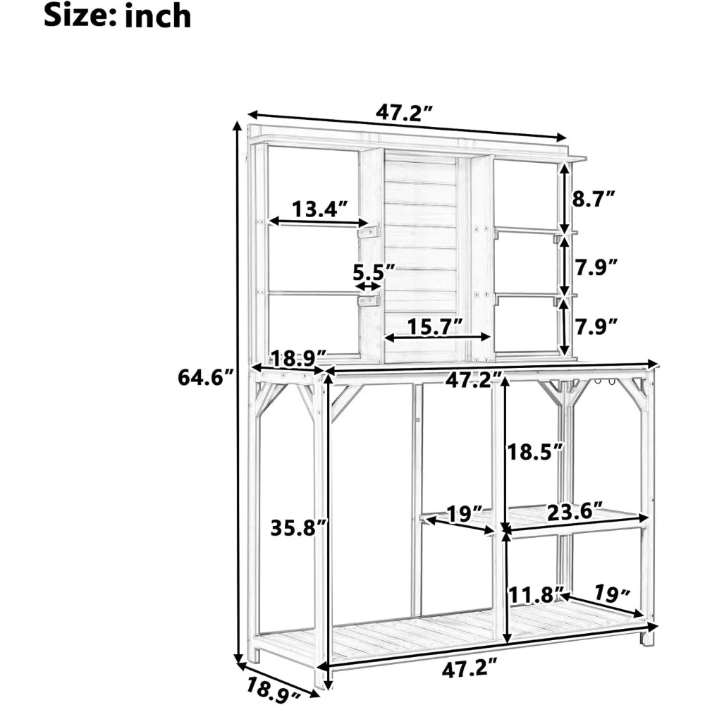 6-Tier Shelves and Side Hook,64.6