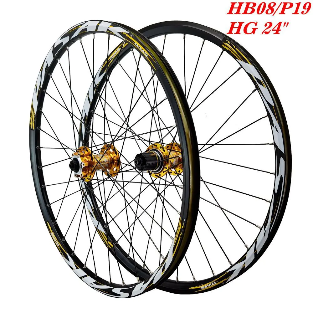 Bicycle Wheel Mountain Bike Wheel Set 24 Inch Adolescent Aluminum Alloy Front 2 Rear 4 Peilin Bearings 12 Speed Quick Disassemb