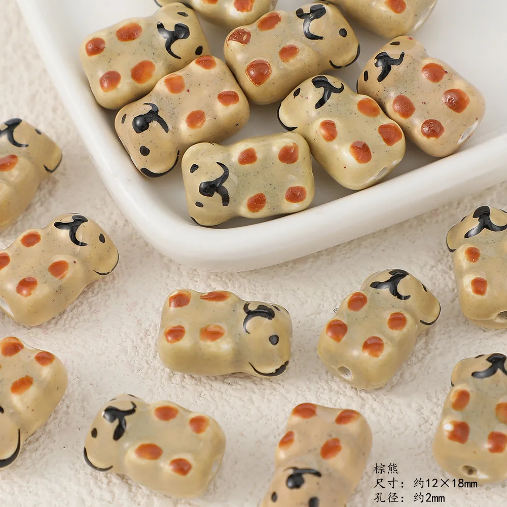 10PCS Colorful Ceramic Animal Collection Beads Loose Spacer Beads For Jewelry Making DIY Bracelet Necklace Accessories