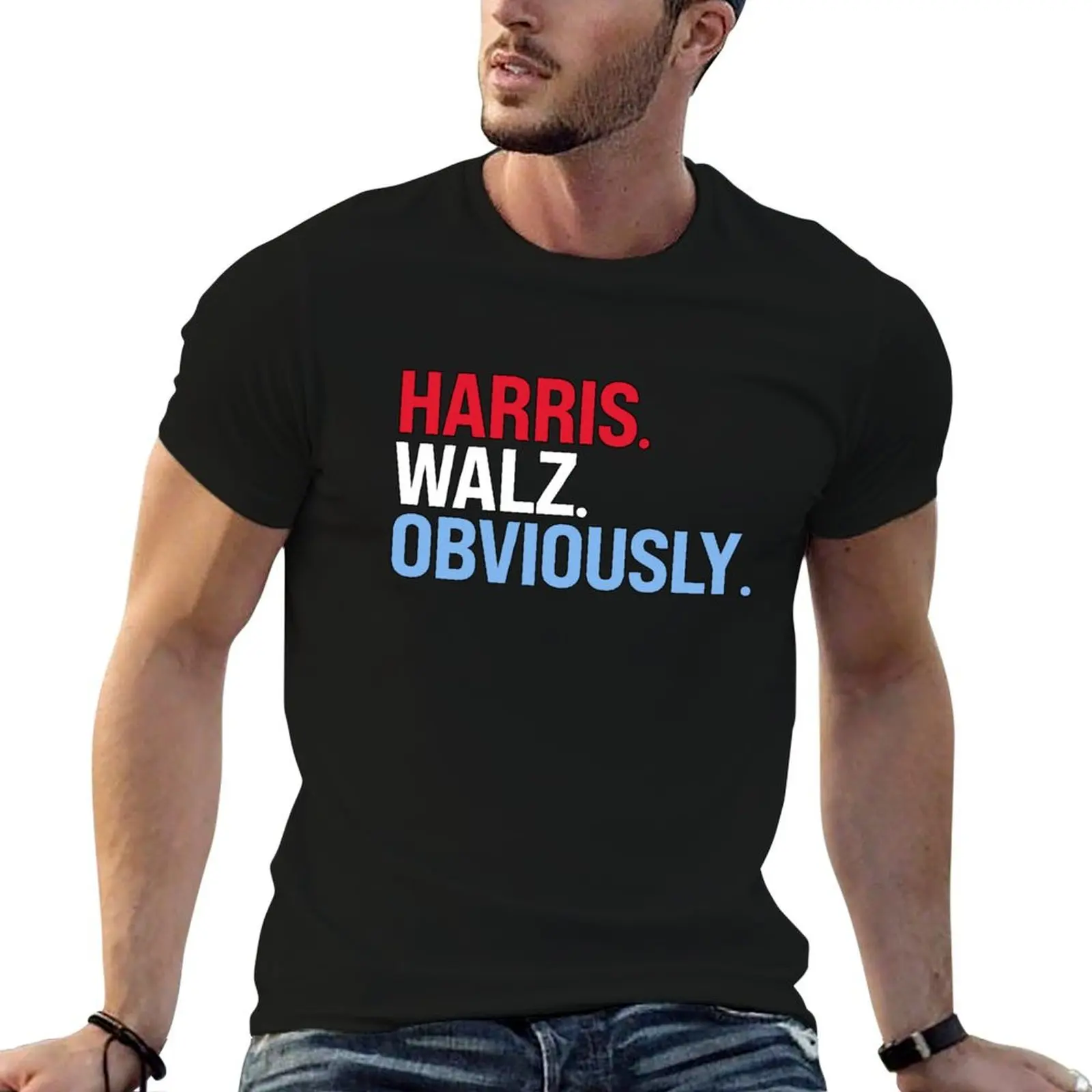 Harris Walz Obviously Fitted V-Neck T-Shirt shirts graphic graphic tee shirt graphic t shirts Blouse mens clothes