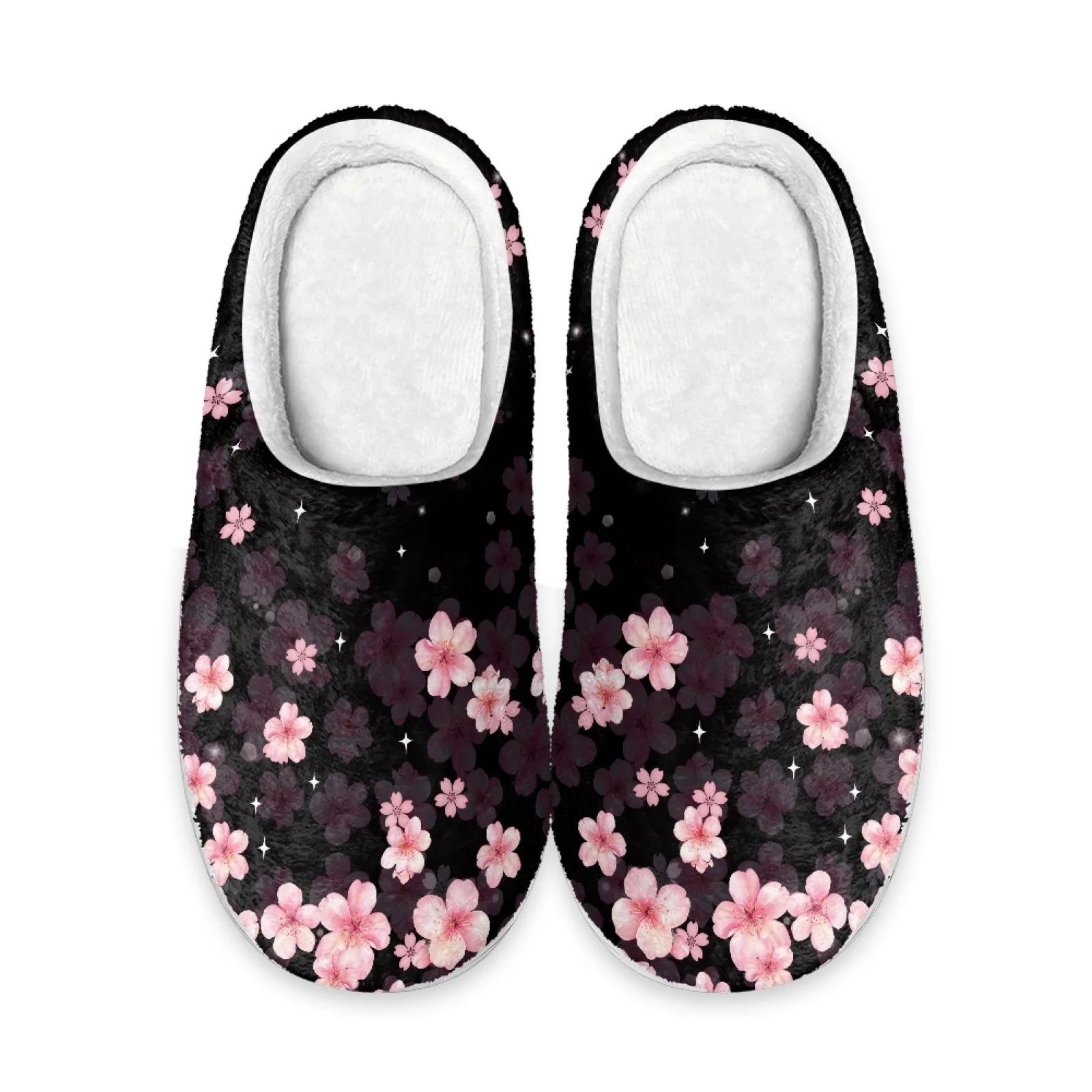 PENSTROLL Pink Cherry Blossom Full Toe Adult Slippers Memory Foam Slippers for Outdoor Teacher Relaxation Gifts Slippers