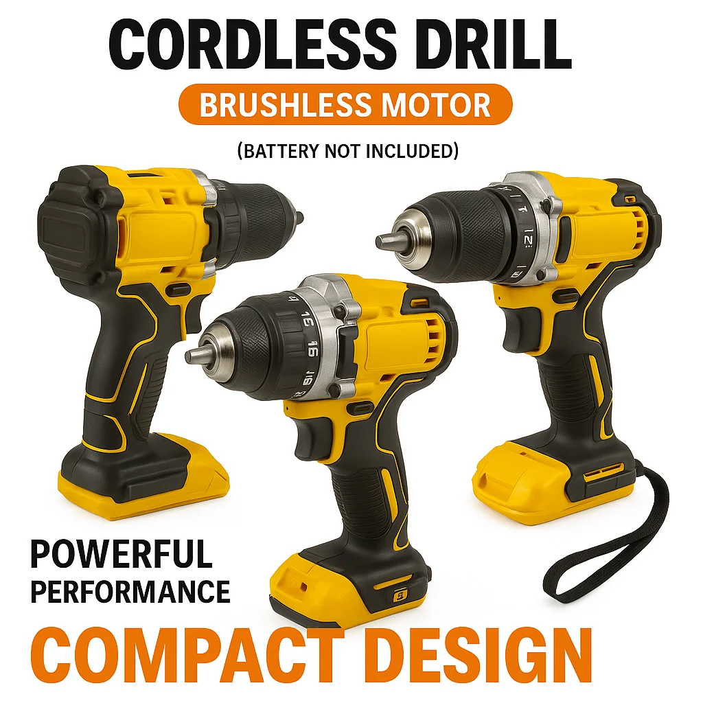 

20V Li-Ion Brushless Cordless Impact Drill & Electric Screwdriver, Rechargeable, Compatible with DCB206 Battery