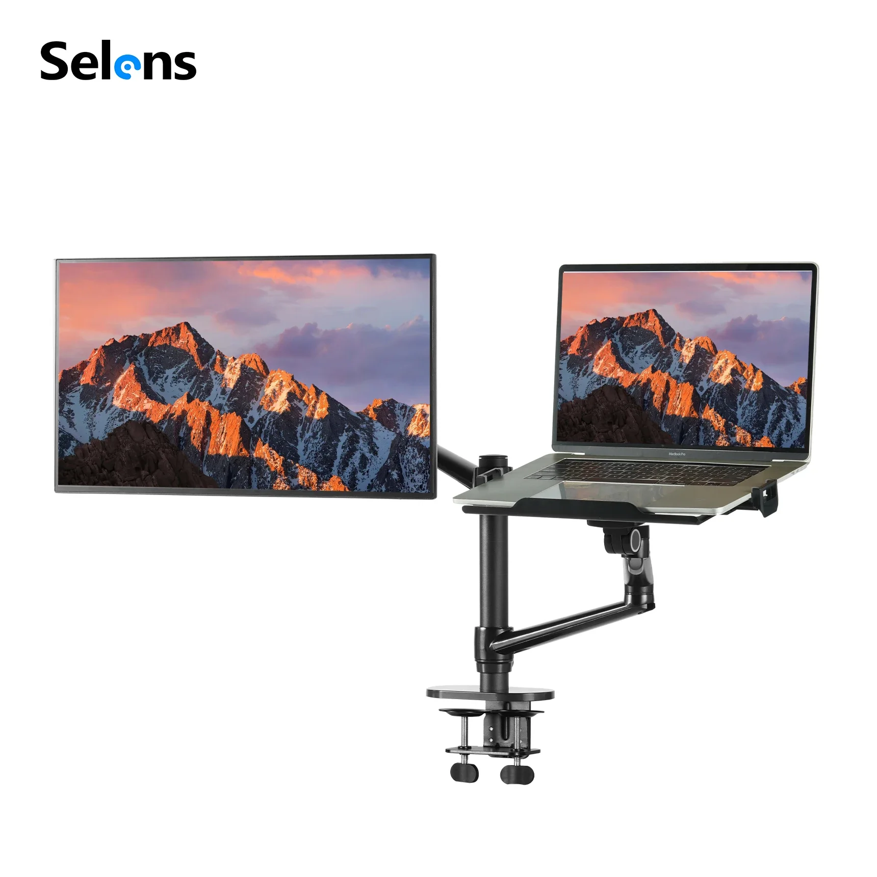 

2024NEW Selens Monitor and Laptop Stand with Dual Boom Arms Desk Mount Fits Photography Studio, Stream Studio Home Office