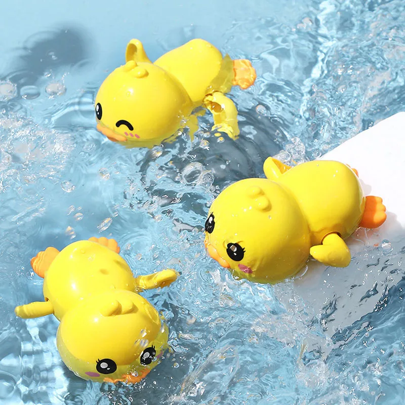 Brinquedos de banho Cute Swimming Duck Bath Toys para Toddlers 1-3 Floating Wind Up Toys para Boy Girl New Born Baby Bathtub Toddler Toys